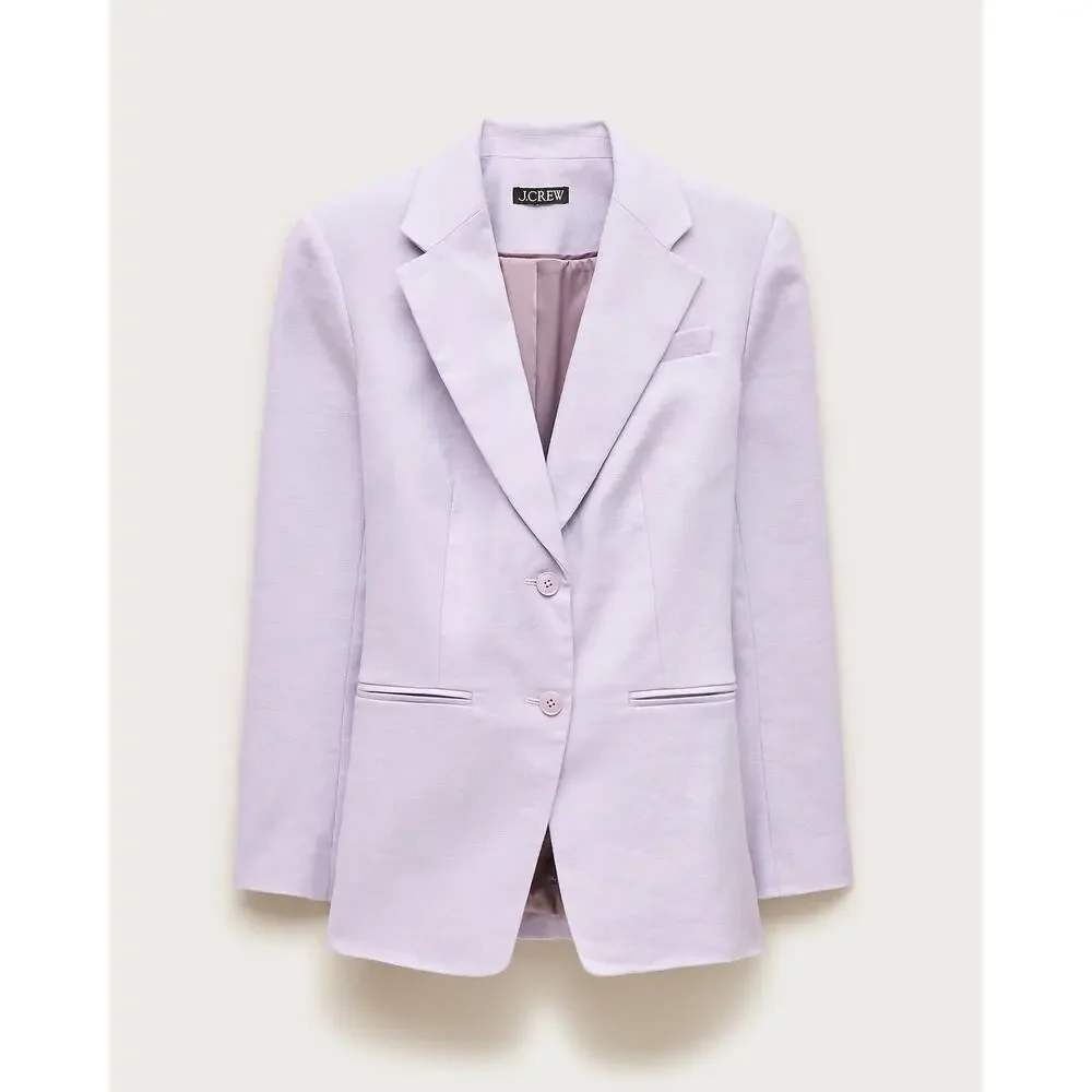 J. Crew Womens Margeaux Blazer In Stretch Linen Blend Lavender Blush Size 4 NWT